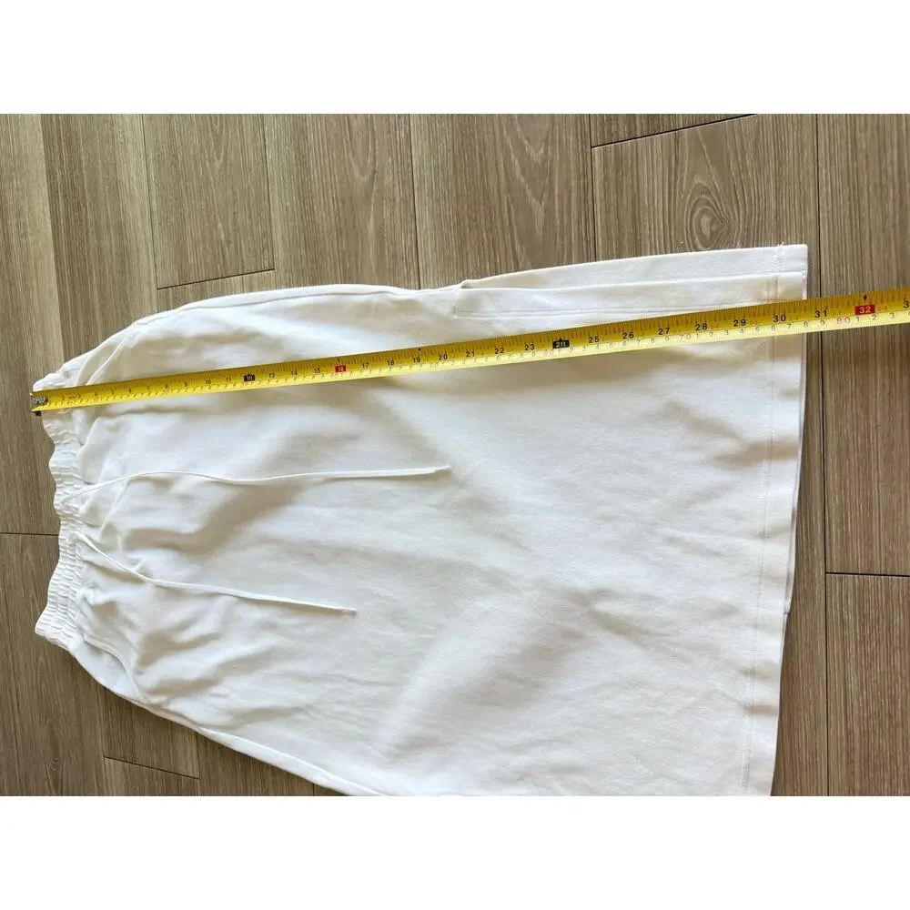 NAP Loungewear White Casual Pull-On Sweat Skirt Size S Pockets